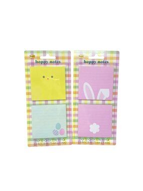 Post-it 2pk 3"x3" Hoppy Notes Yellow Chick Eggs And Pink Bunny Sticky Note Pads